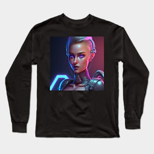 Cyberpunk Cybernetic Hacker Long Sleeve T-Shirt